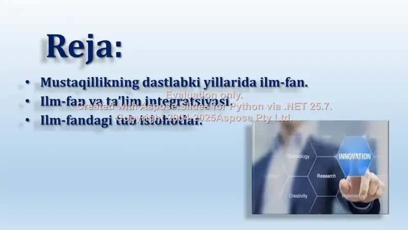 O’zbekistonda ilm-fan 11-sinf O’zbekiston tarixi darsligi asosida 17-mavzu 2