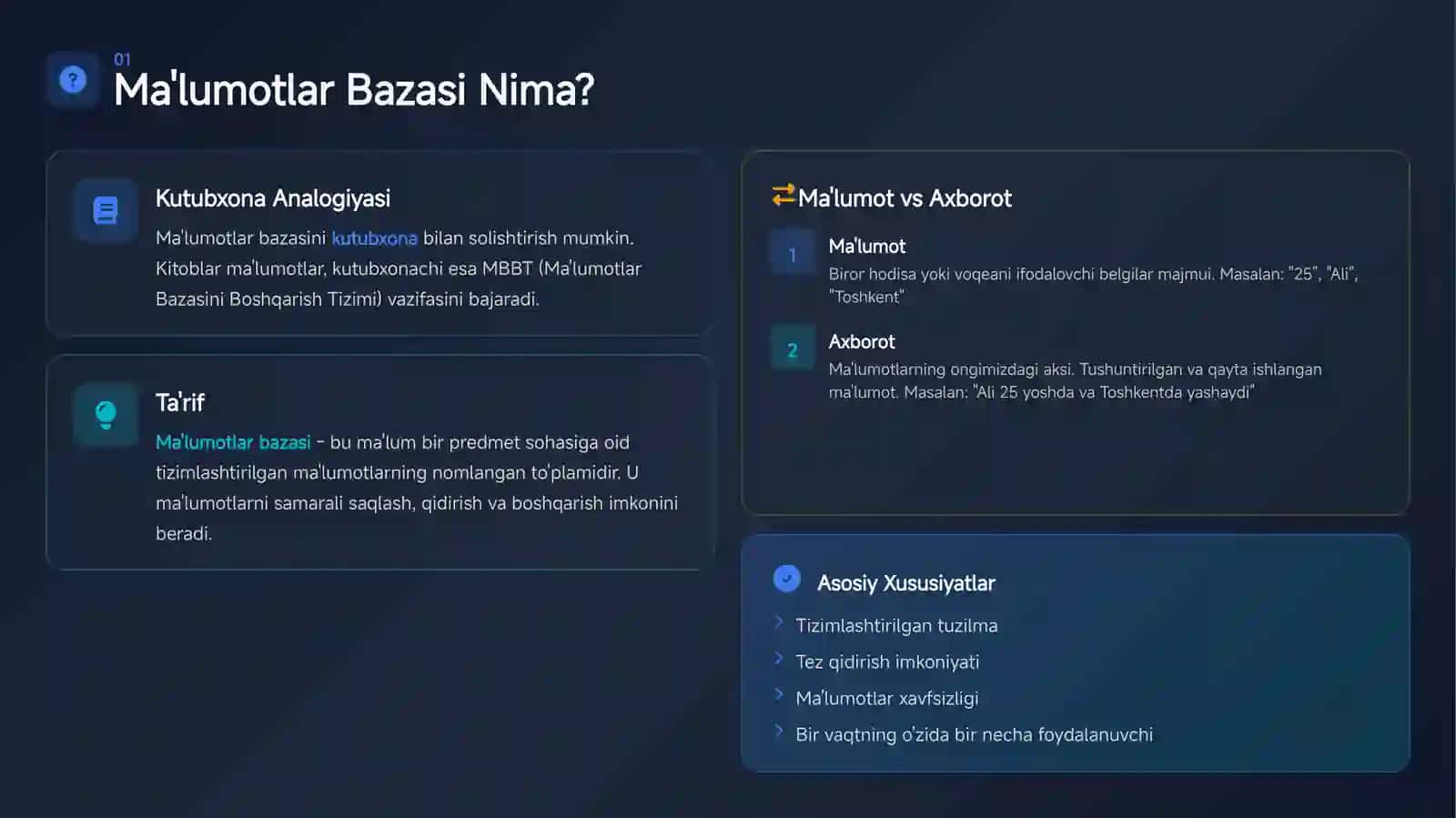Ma'lumotlar Bazasi 2