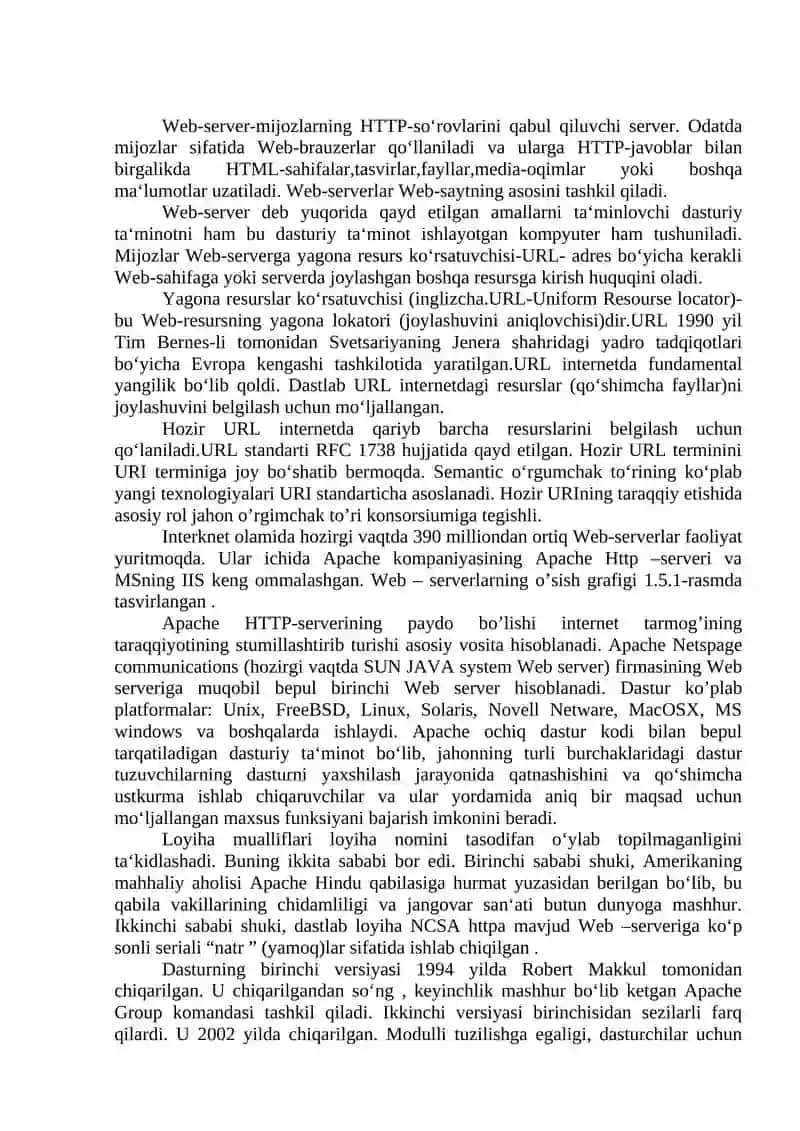 Web-serverni tashkil etish. Apache Web- serveris 2