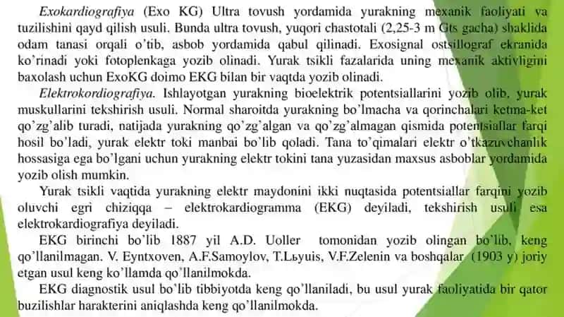 Yurak faoliyatini tekshirish yangi usullari 2