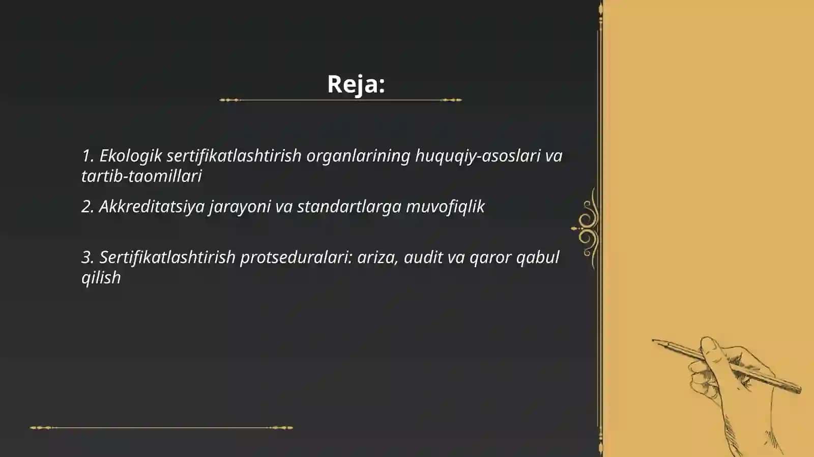 Ekologik sertifikatlashtirish organlari faoliyatini oʼrganish 2