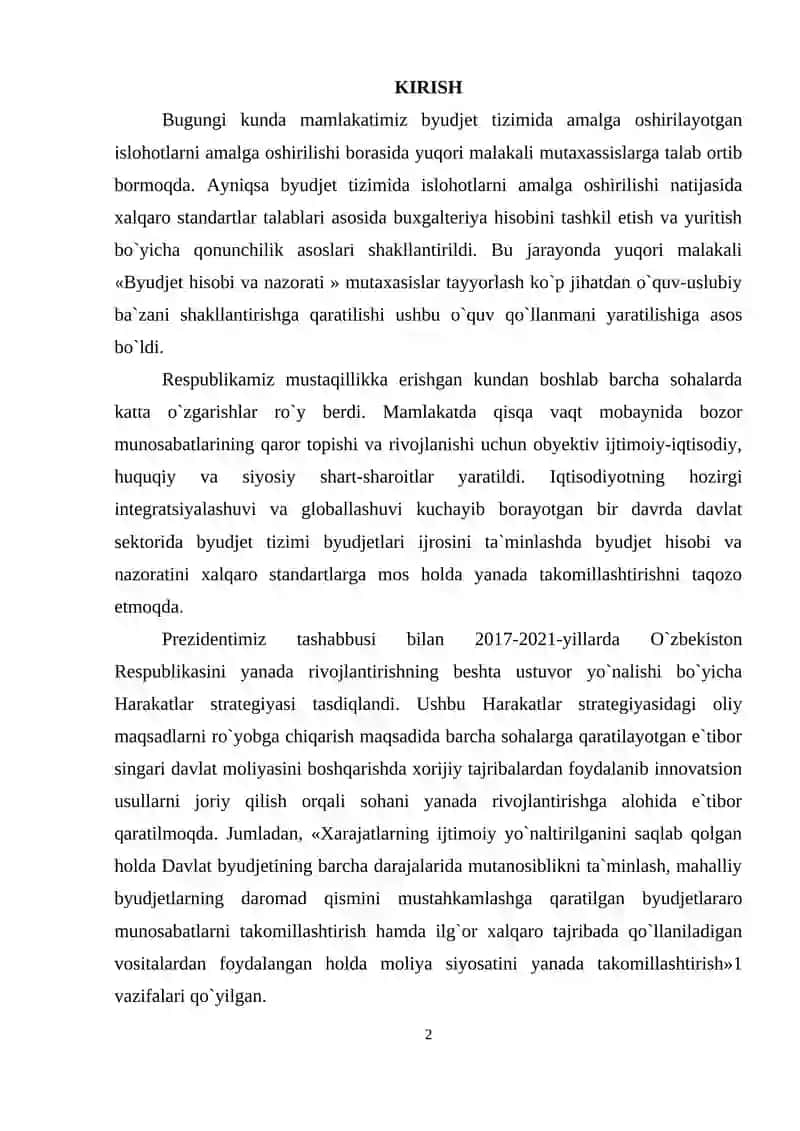 Byudjet hisobi va nazorati 2