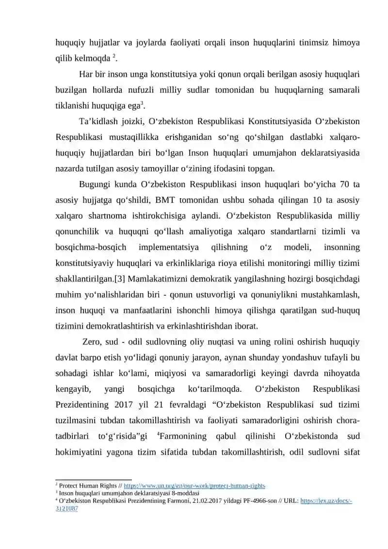 YANGI KONSTITUTSIYADA INSON HUQUQ VA ERKINLARINI HIMOYA QILISHDA SUD TIZIMING O‘RNI 2