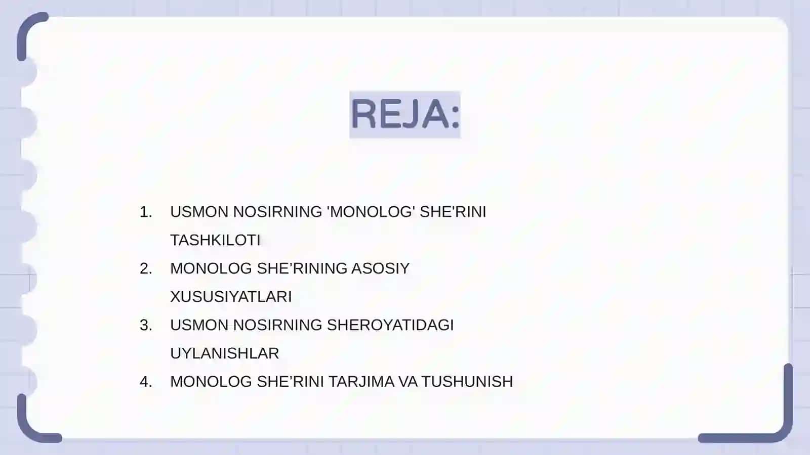 USMON NOSIRNING "MONOLOG" SHE'RINI TAHLIL QILISH 2