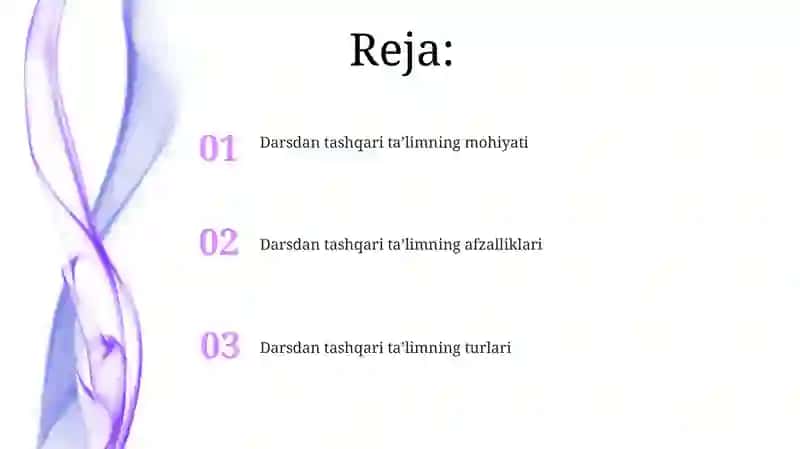 Darsdan tashqari ta'lim 2