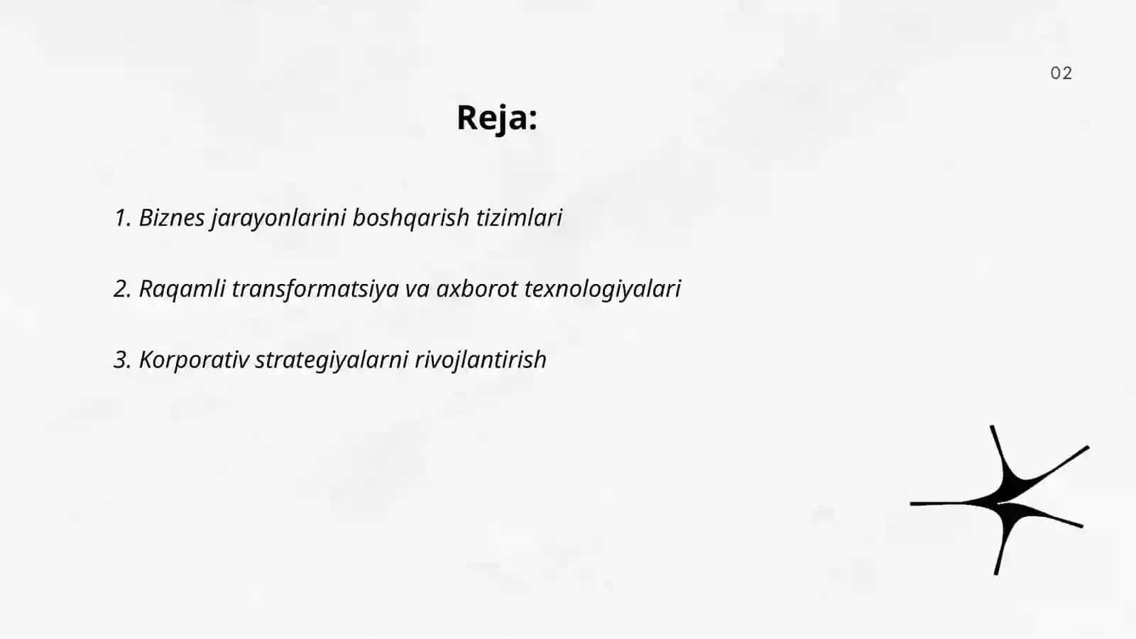 Biznes jarayonlarini boshqarish tizimlari 2