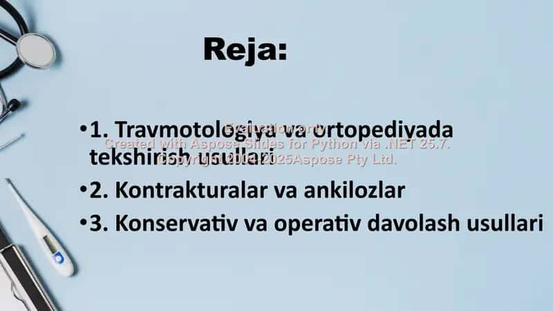 Travmatologiya va ortopediyada tekshirish usullari 2
