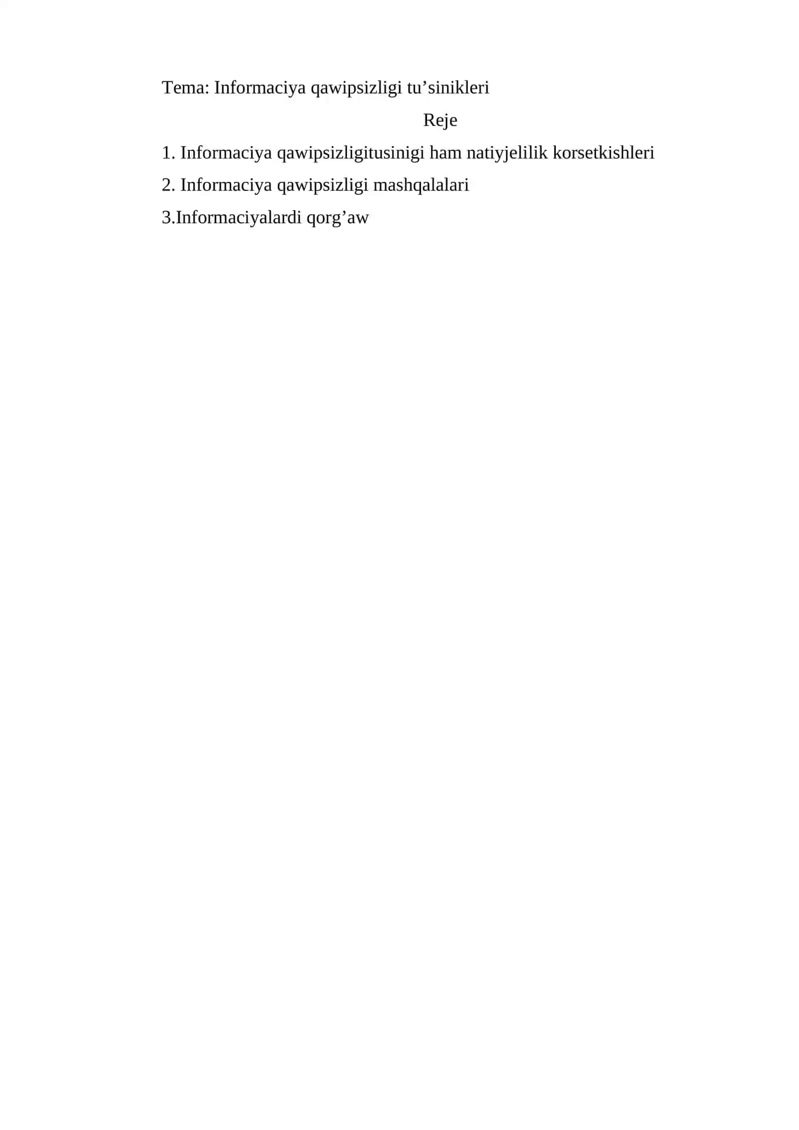 Informaciya qawipsizligi tu’sinikleri 2