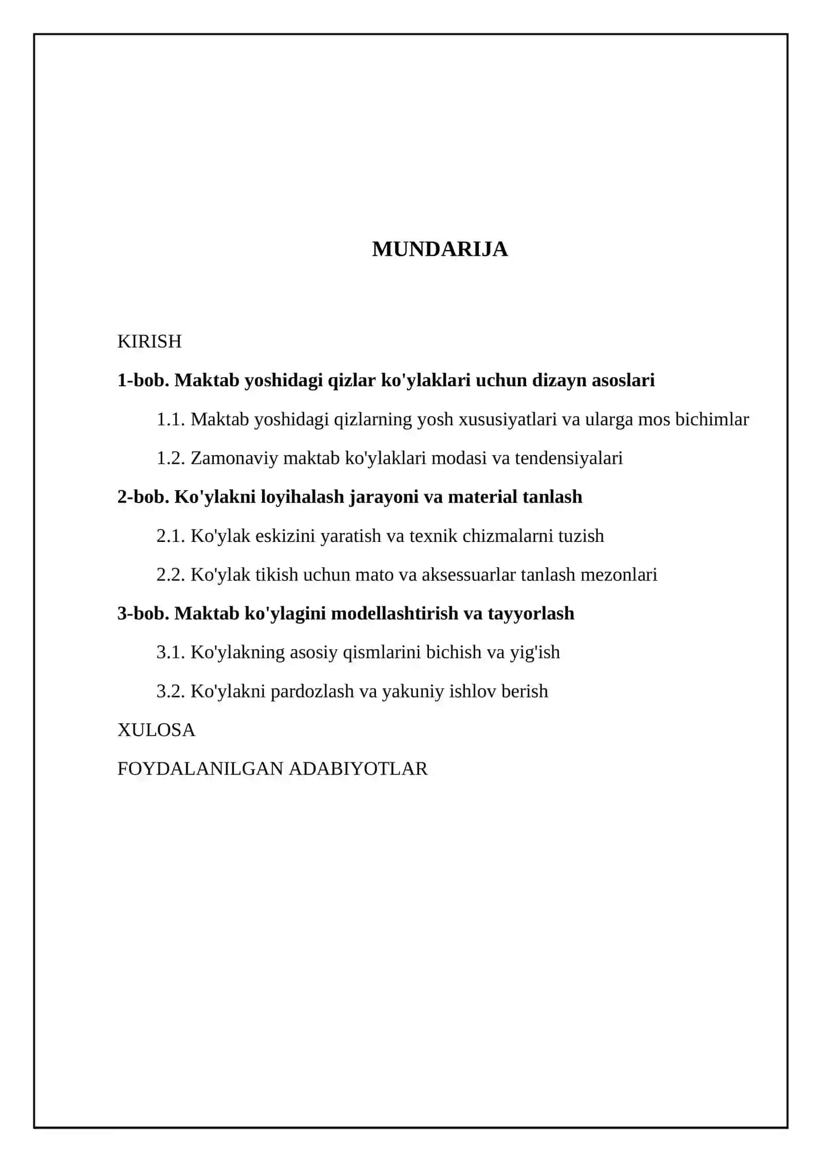 Maktab yoshidagi qizlar ko`ylagini loyihalash va modellashtirish 2