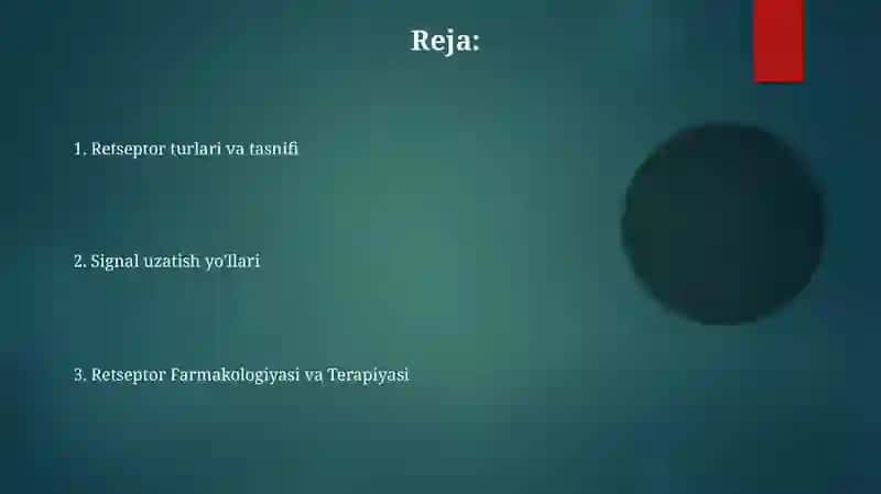 Retseptorlar haqida umumiy ma'lumot 2