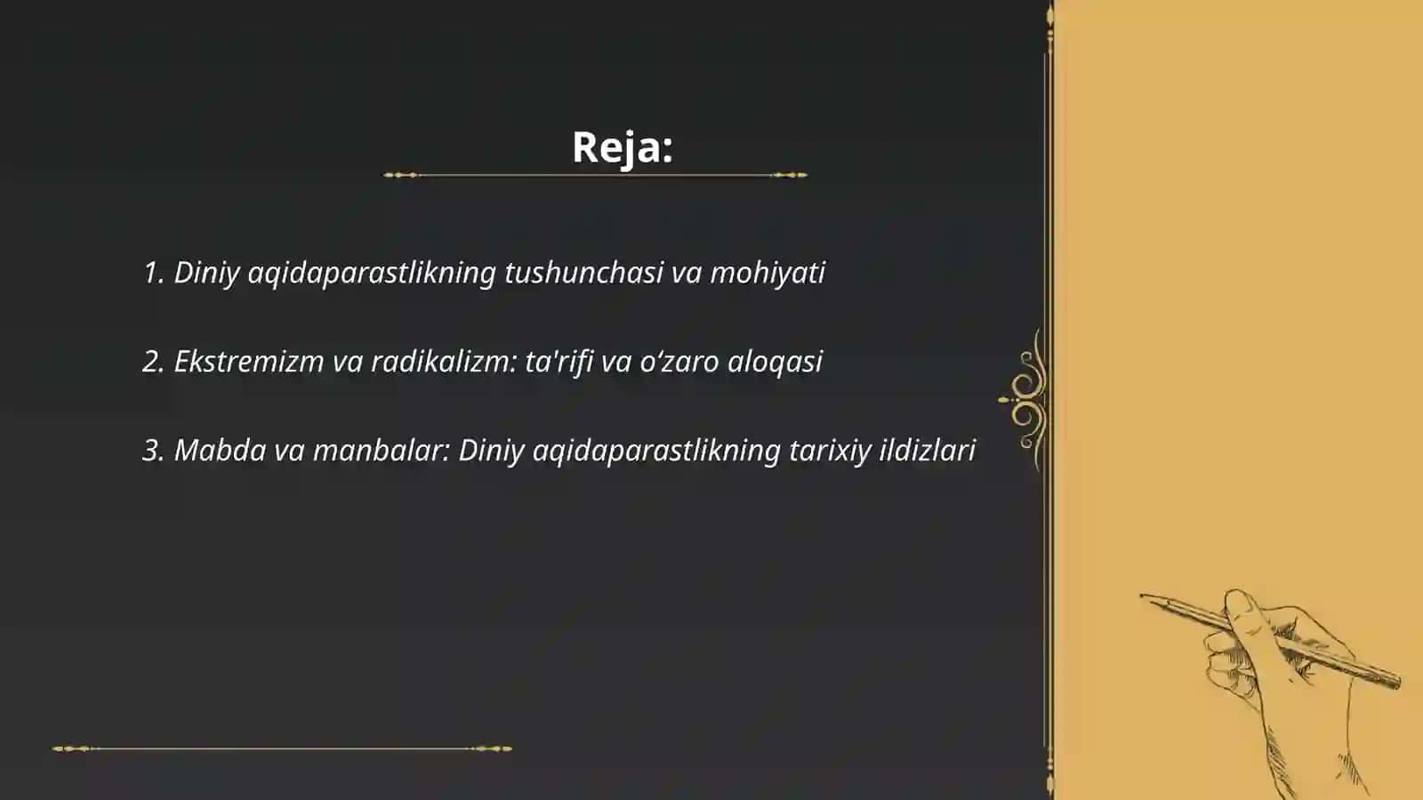 Diniy aqidaparastlik (fanatizm), ekstremizm paydo boʻlishining ijtimoiy-tarixiy zaminlari va rivojlanishi 2