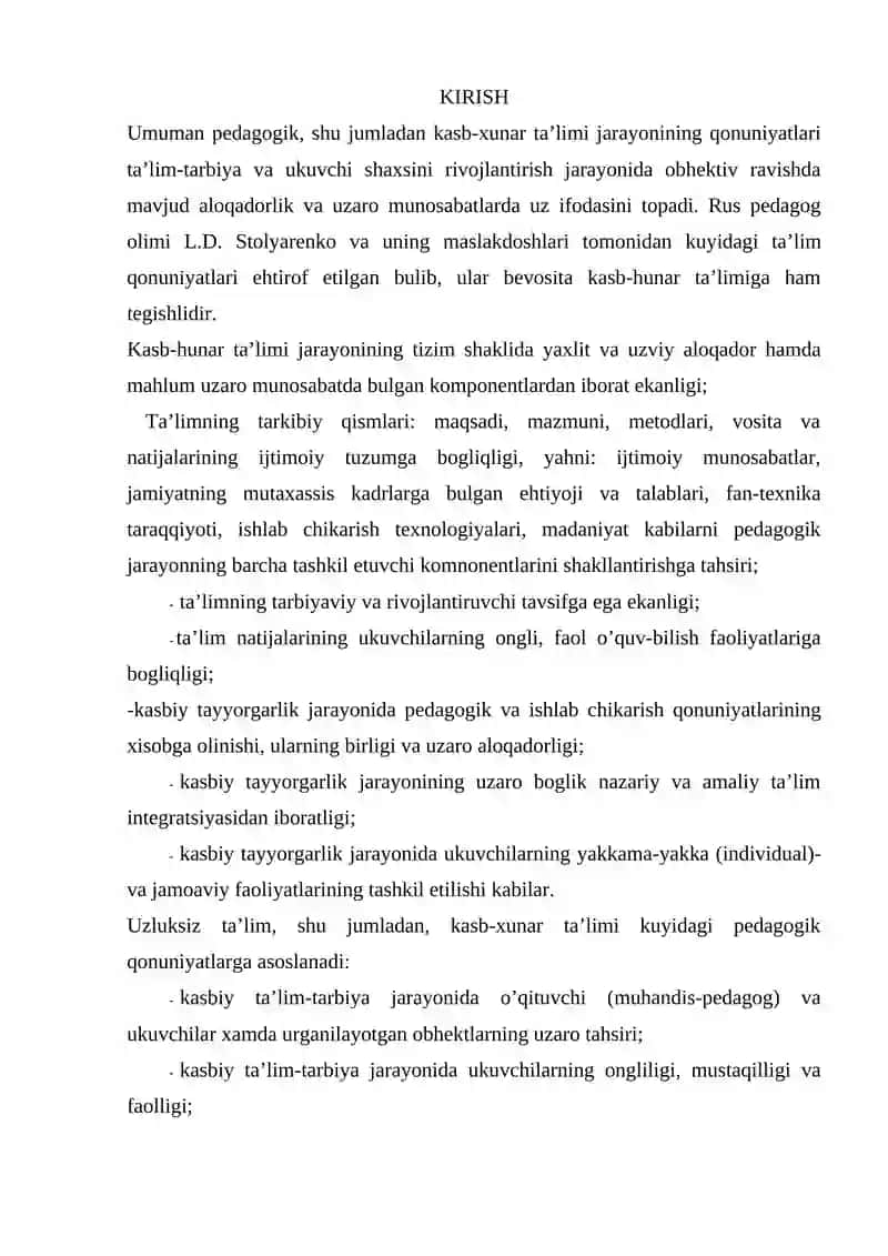 Kasb-hunar ta’limi jarayonining tizim sifatida turlari 2