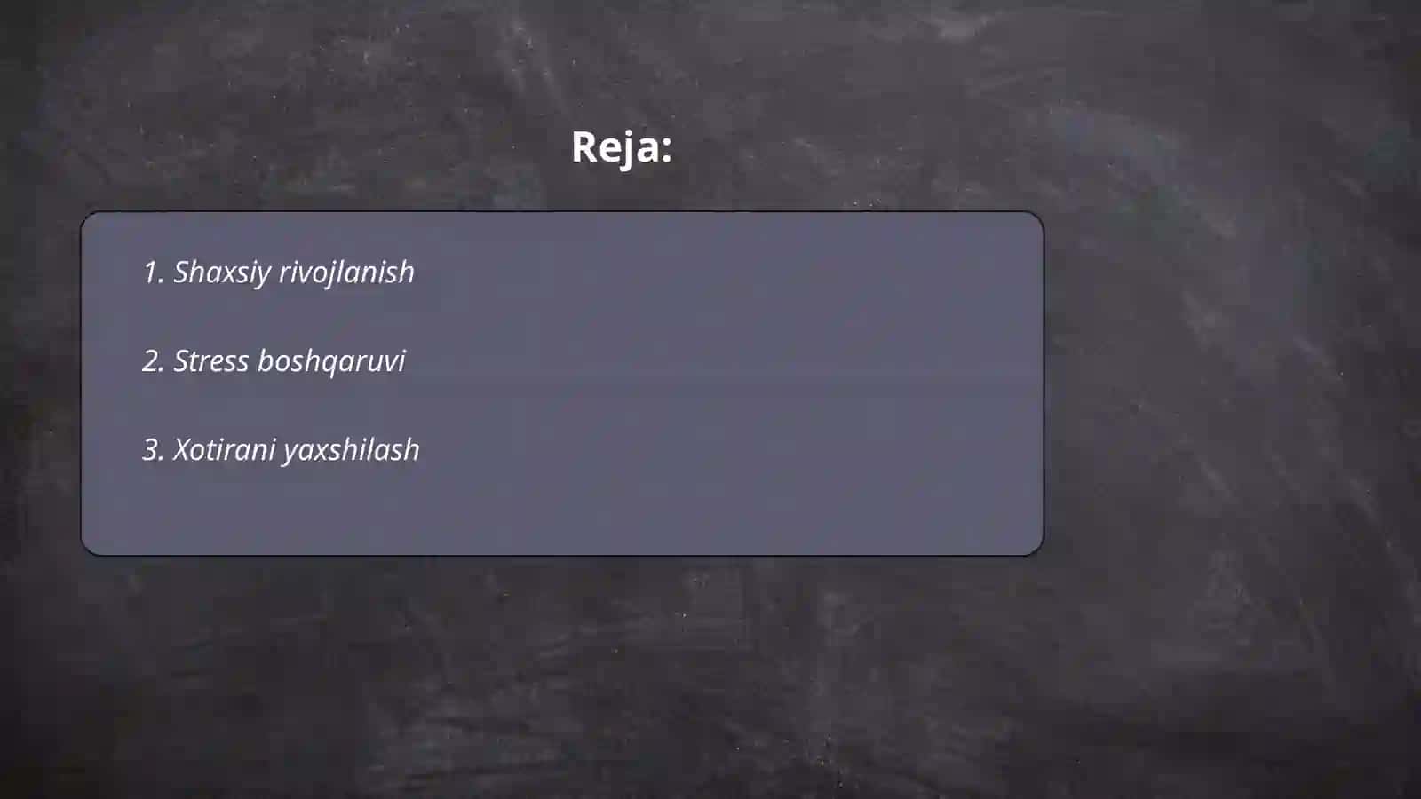 Shaxsiy Rivojlanish 2