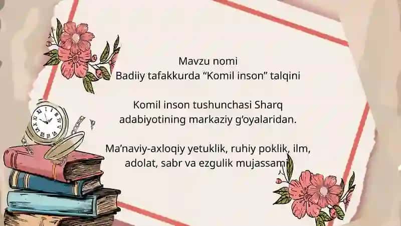 Badiiy tafakkurda “Komil inson” talqini 2