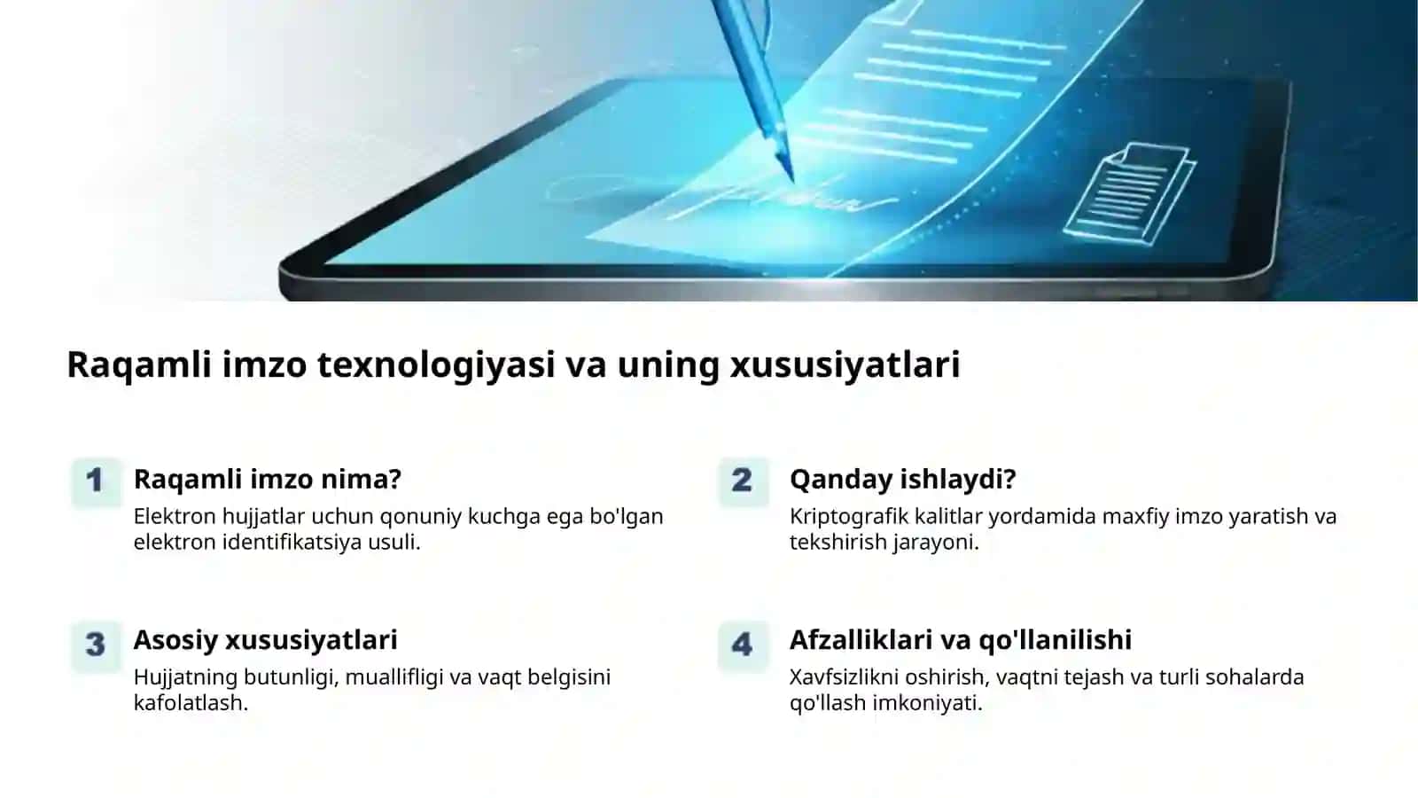 Elektron hujjatlar va raqamli imzo 2