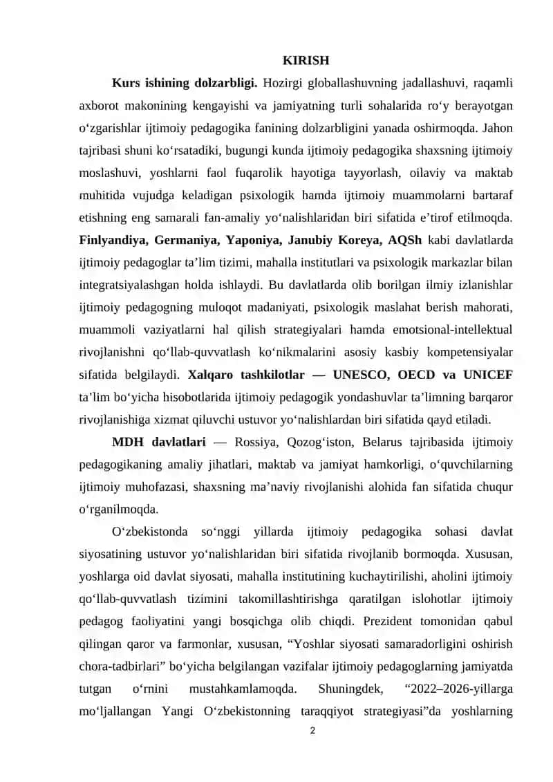 Ijtimoiy pedagogika fan va amaliy faoliyat sohasi sifatida nazariya va tajriba uyg’unligi 2
