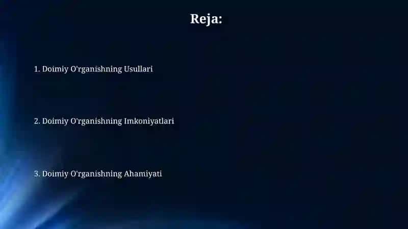 Doimiy O'rganishning Usullari 2