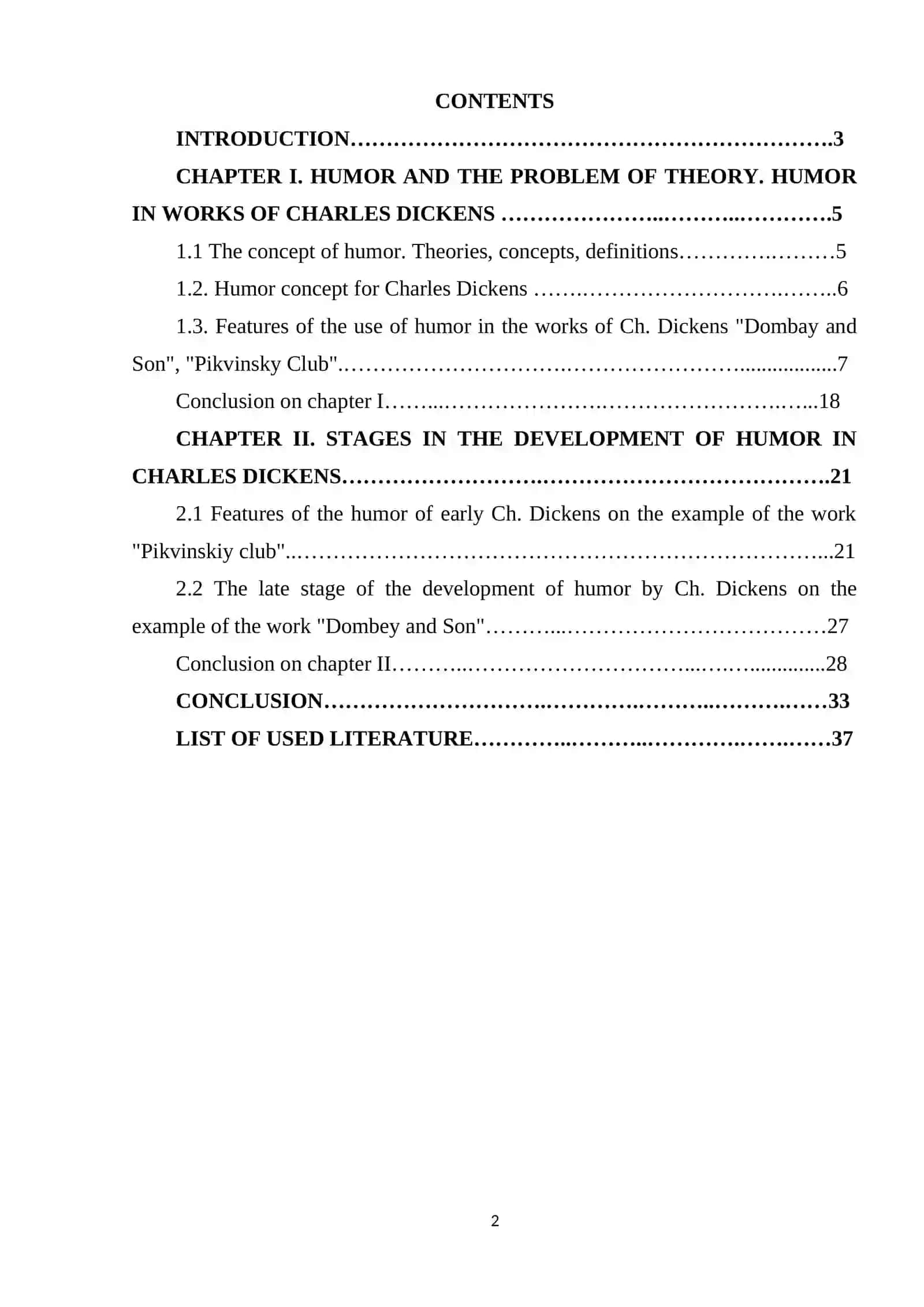 COURSE PAPER: FEATURES OF HUMOR IN THE NOVELS OF CHARLIES DICKENS 2
