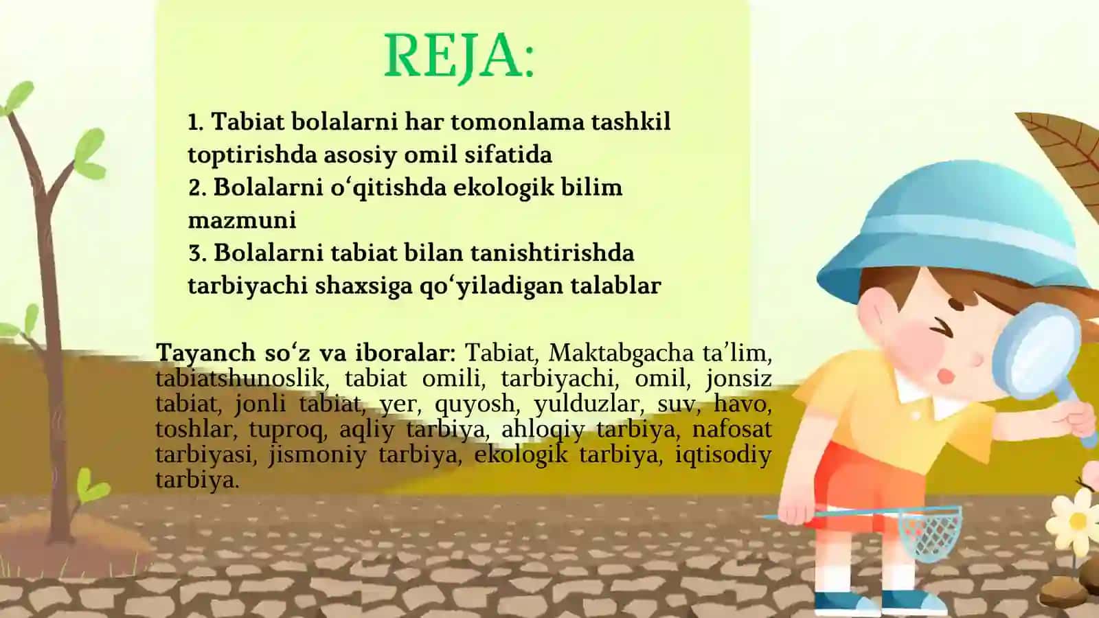 MАKTABGACHA TA’LIM TASHKILOTLARIDA TABIATSHUNOSLIK ISHLARINI TASHKIL ETISH 2