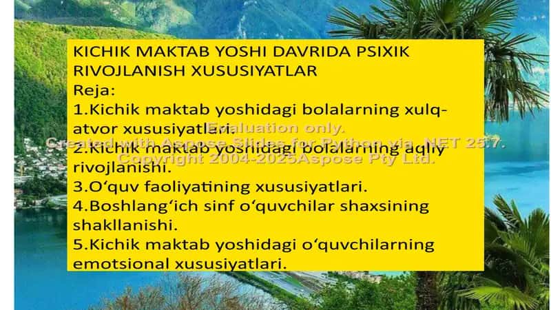 Kichik maktab yoshi davrida psixik rivojlanish xususiyatlari 2