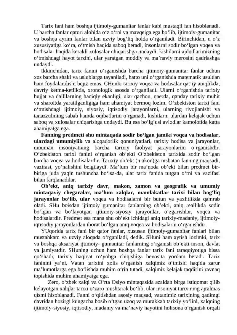 O‘ZBEKISTONNING ENG YANGI TARIXI O‘QUV FANINING PREDMETI, MAQSADI VA VAZIFALARI, NAZARIY-METODOLOGIK TAMOYILLARI. 2