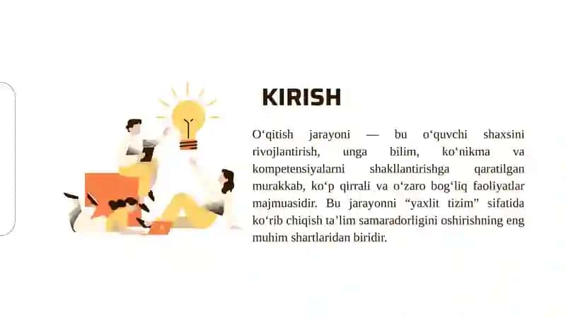 O‘qitish jarayoni sifatida 2