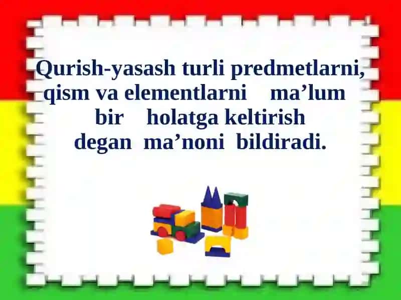 Qurish-yasash turlari 2