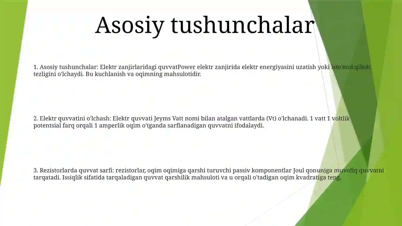 Uch Fazali TokZanjirlaridaQuvvat 2