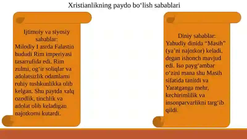 XRISTIANLIK DINI TARIXI VA ASOSIY G'OYALAR 2