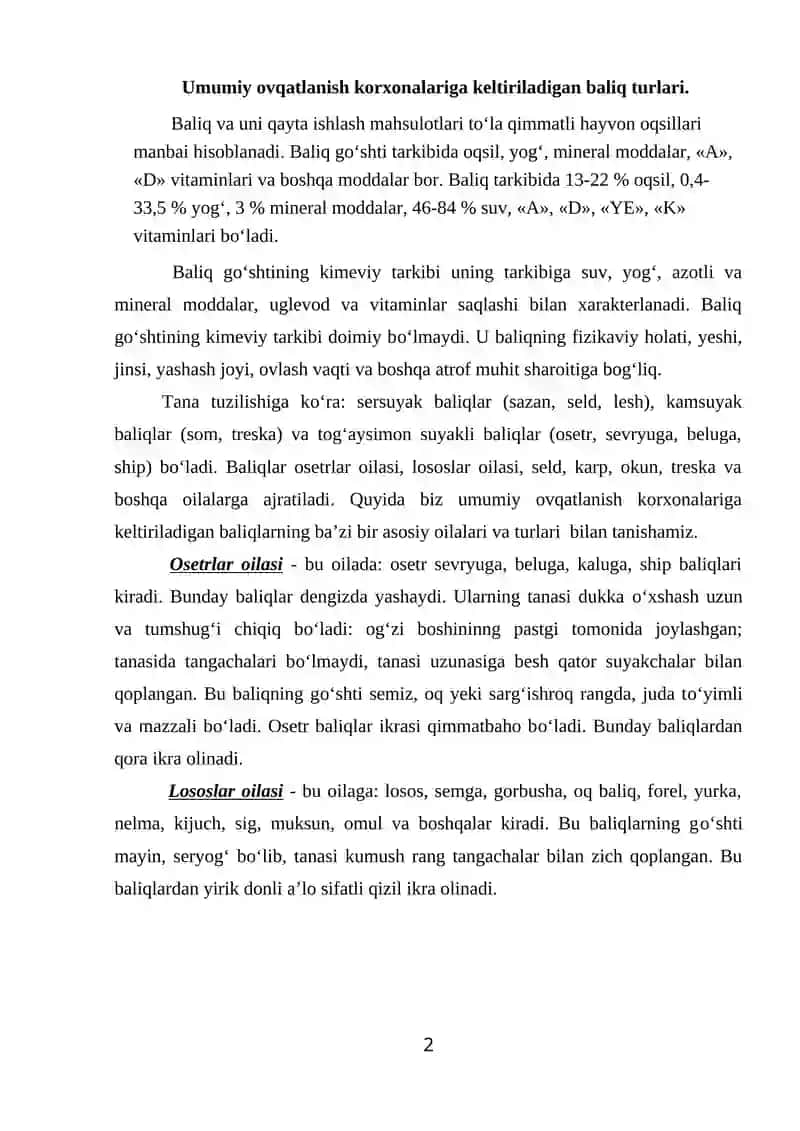 BALIQDAN TAOMLAR TAYYORLASH TEXNOLOGIYASI 2