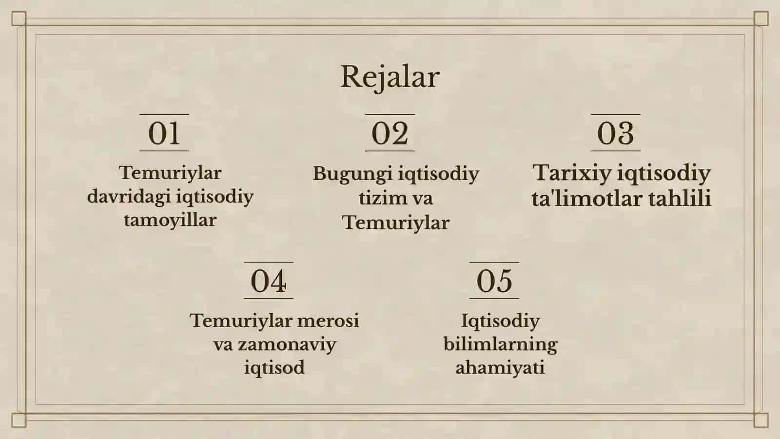 Temuriylar davridagi iqtisodiy ta’limotlarning bugungi kundagi ahamiyati 2