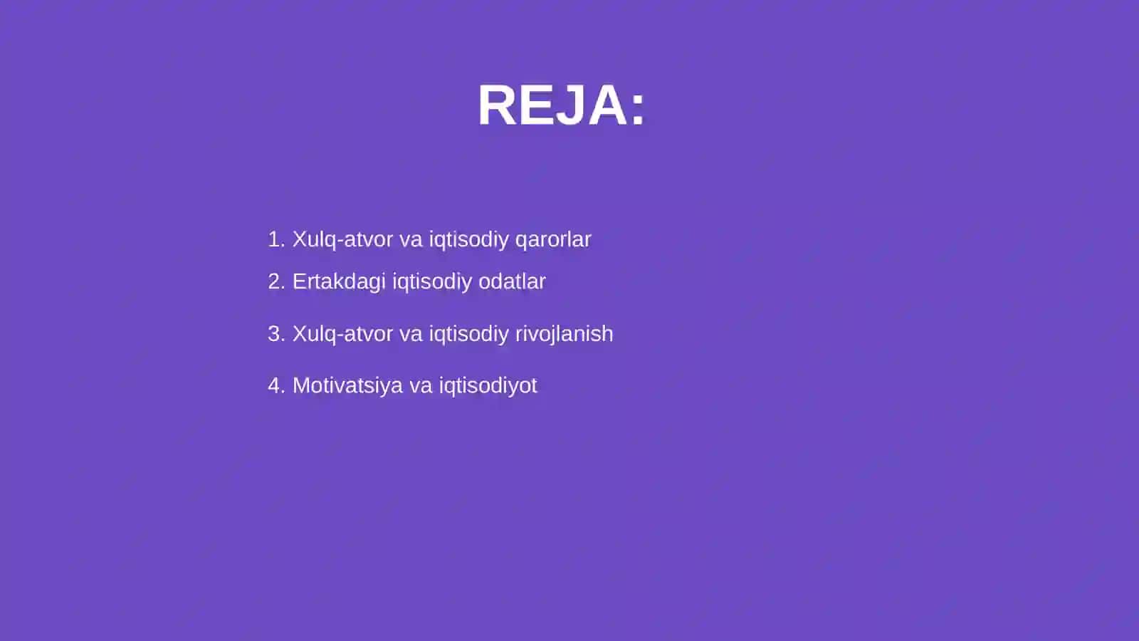 Xulq-atvor iqtisoduyoti va iqtisodiyot 2