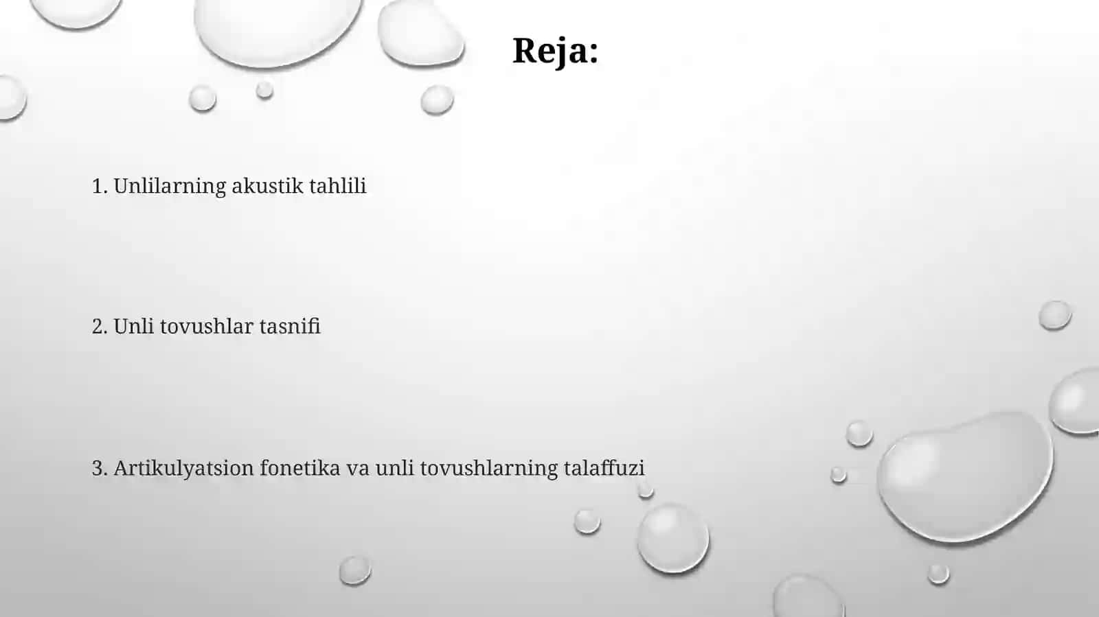 Unli tovushlar tasnifi 2