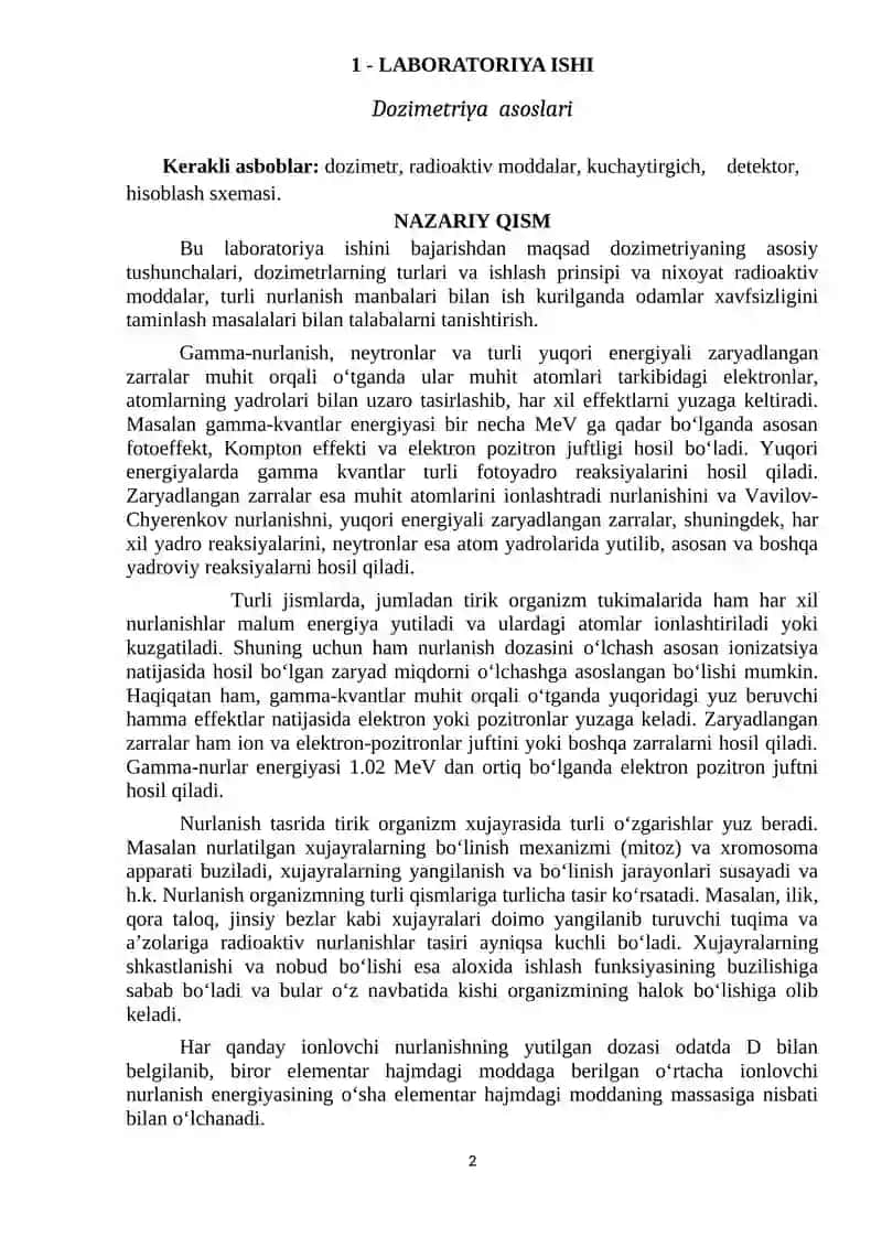 Dozimetriya asoslari 2