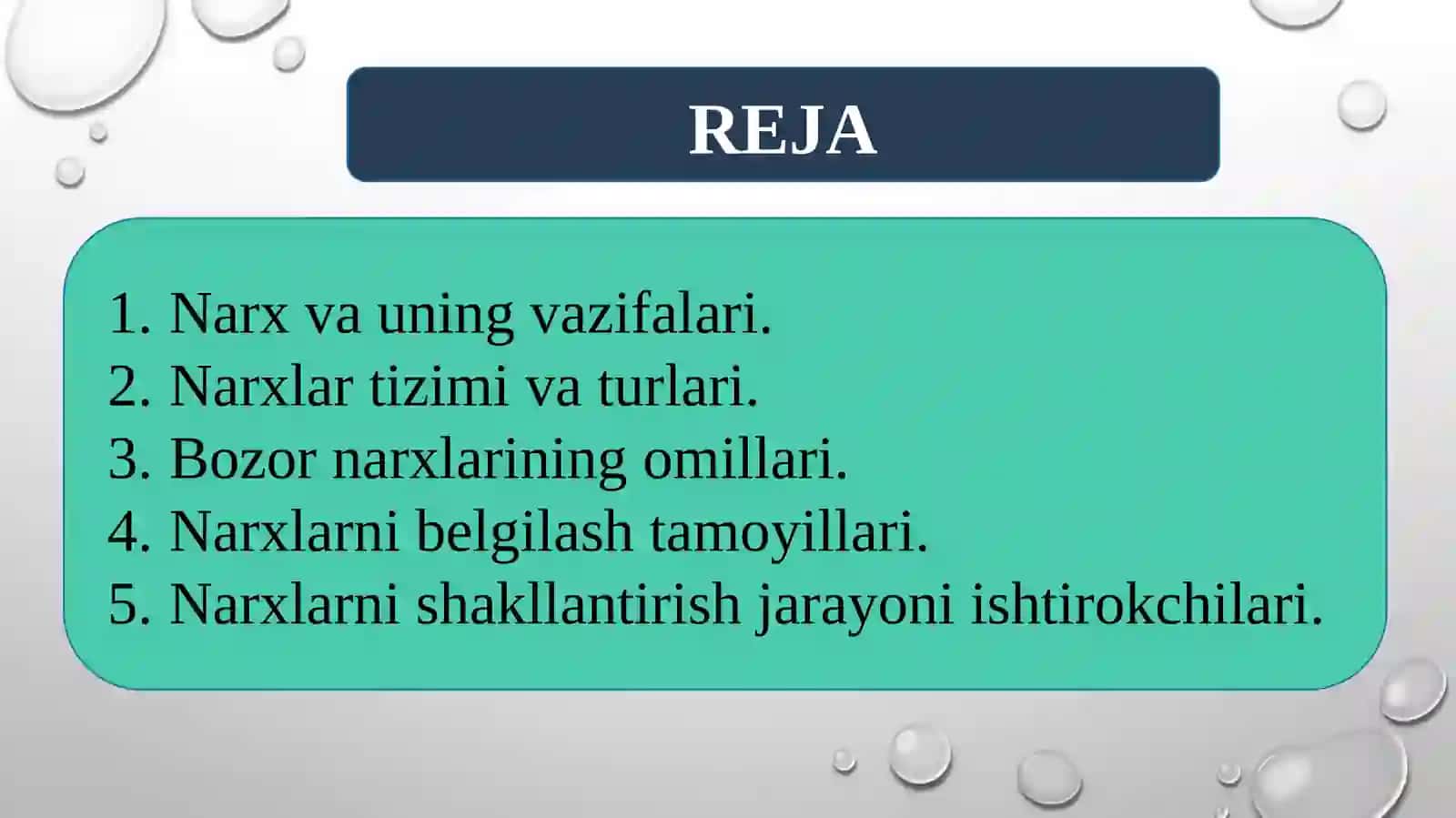 Narxning mohiyati va shakllanish xususiyati 2