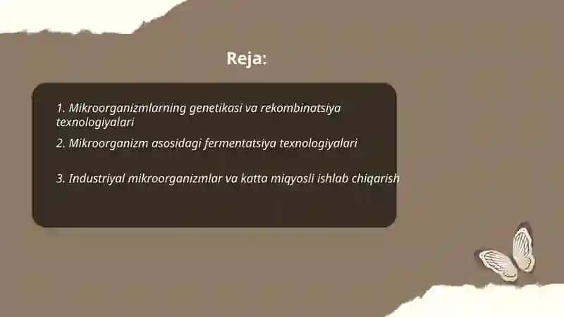 Mikroorganizmlar biotexnologiyasi 2