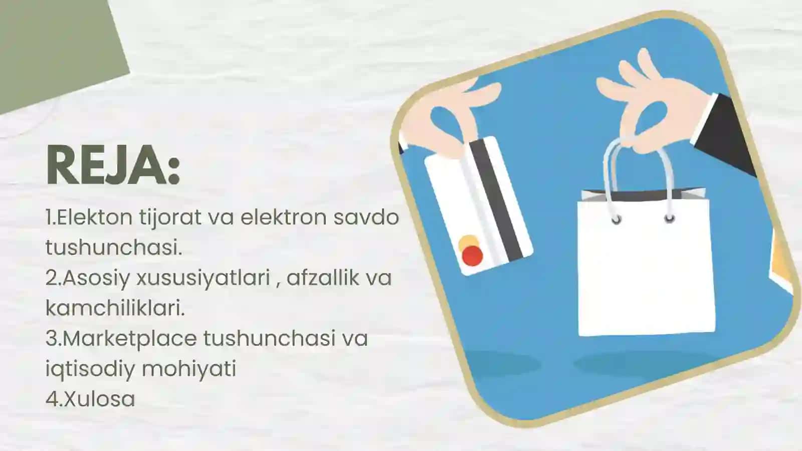 Elektron tijorat va elektron savdo xususiyatlari va farqlari 2