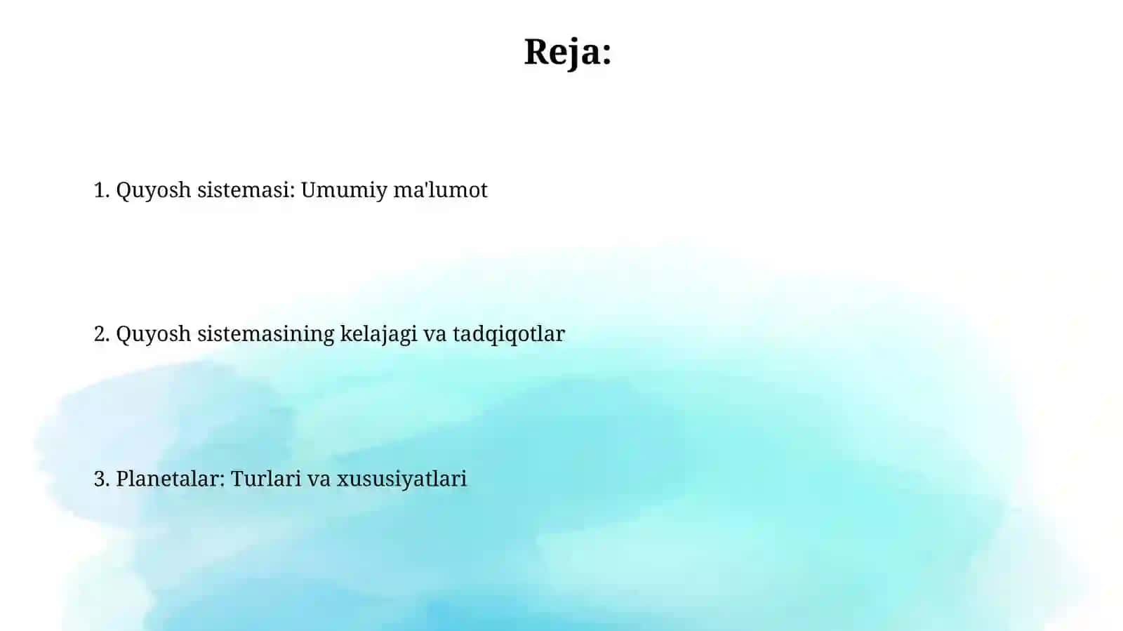 Quyosh sistemasi va sayyoralar 2