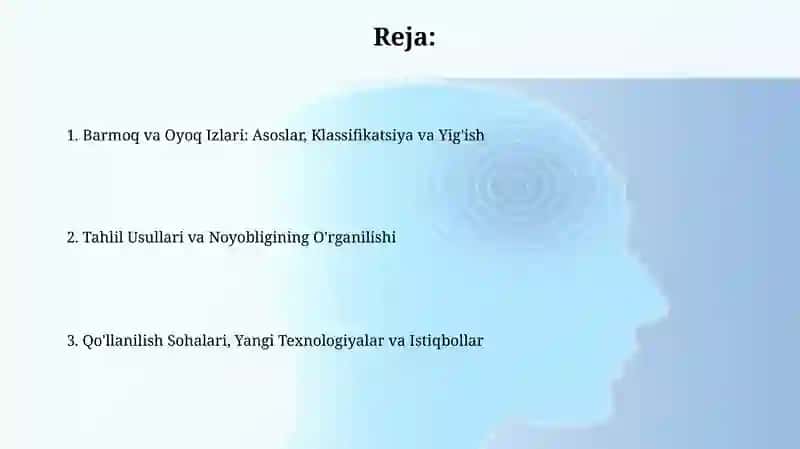 Barmoq va Oyoq Izlari Tahlili 2