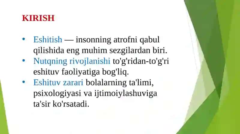 Eshituv faoliyati holatining kamchiliklari 2