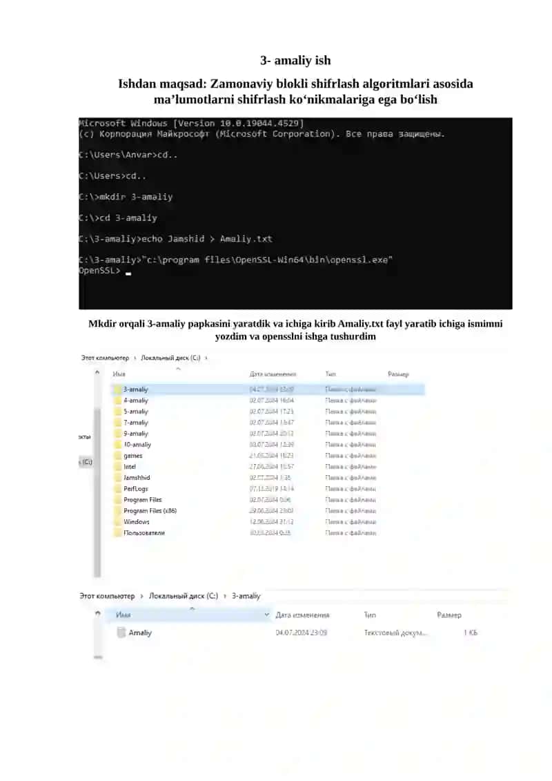 OpenSSL kutubxonasidan foydalanish holda bloki shifrlar yordamida ma'lumotlarni shifrlash 2