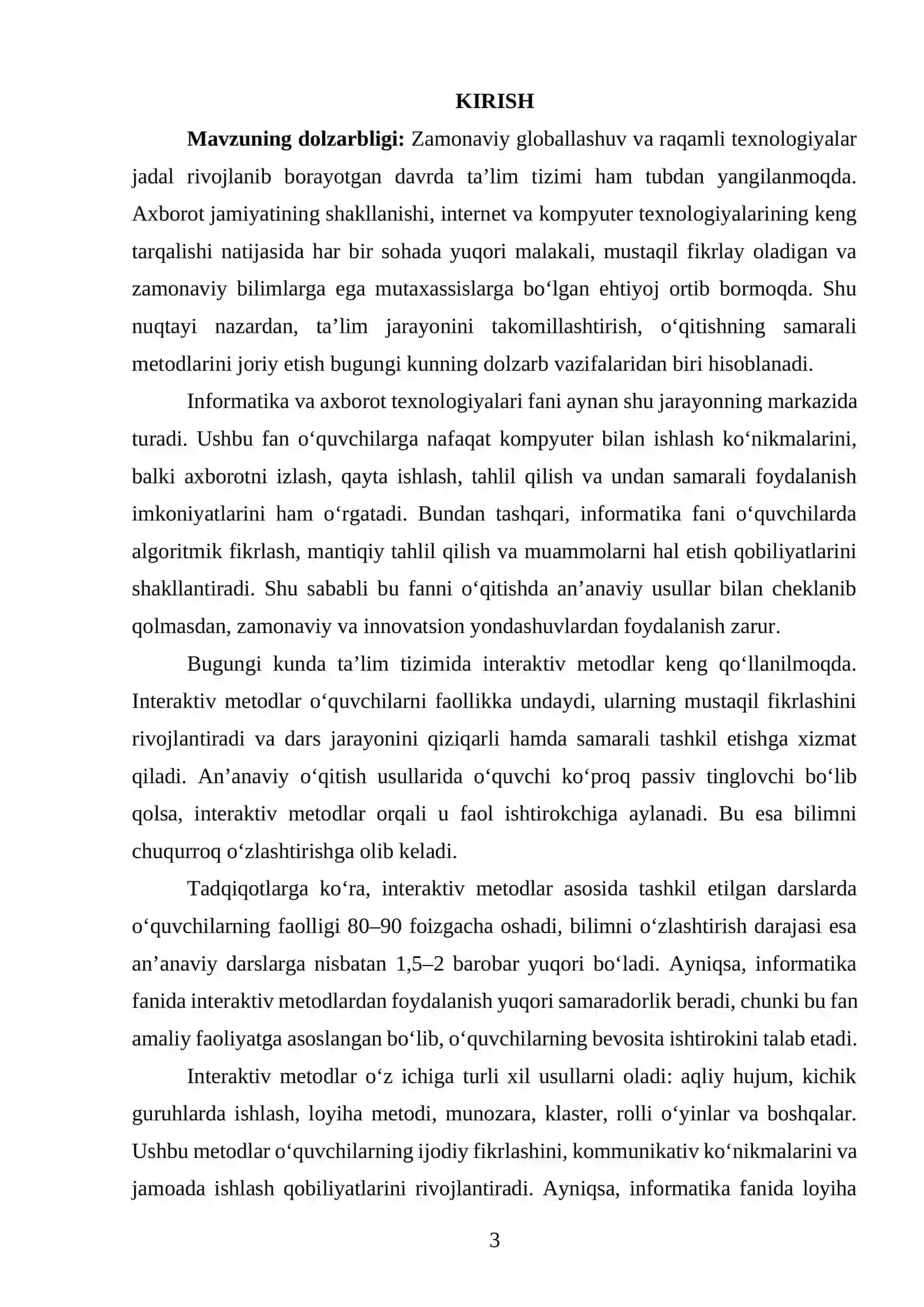 Informatika va axborot texnologiyalari fanini o‘qitishda interaktiv metodlardan foydalanish 2