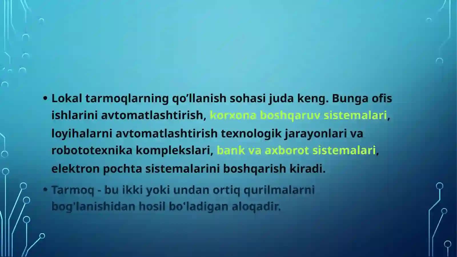 Tarmoq hosil qilish va tarmoq kabellarini ulash 2