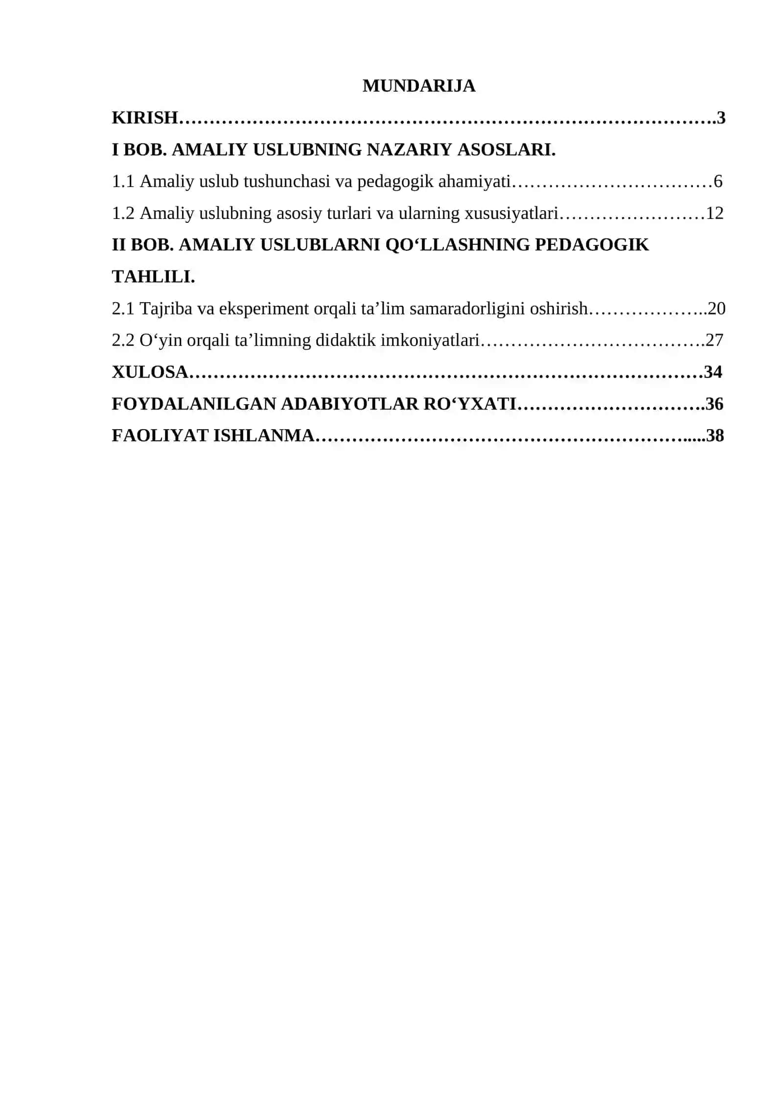 AMALIY USLUB VA UNING TURLARI (TAJRIBA, EKSPERIMENT, O‘YIN ORQALI TA’LIM) PEDAGOGIK TAHLILI 2