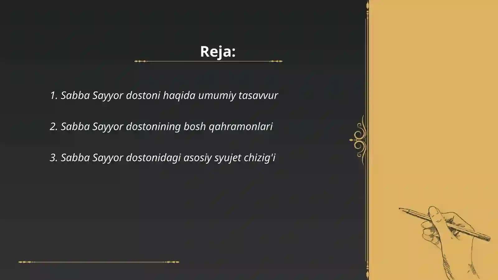 Sabba Sayyor dostoni haqida 2