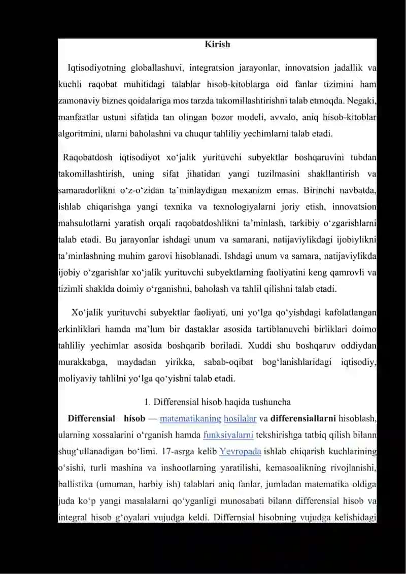 Moliyaviy tahlilda differensial hisob tatbiqlari 2