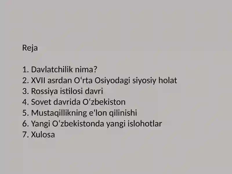 Oʻzbekistonning davlatchilik tarixi(XVII asr davlatchiligidan Yangi Oʻzbekiston davlatchiligigacha) 2