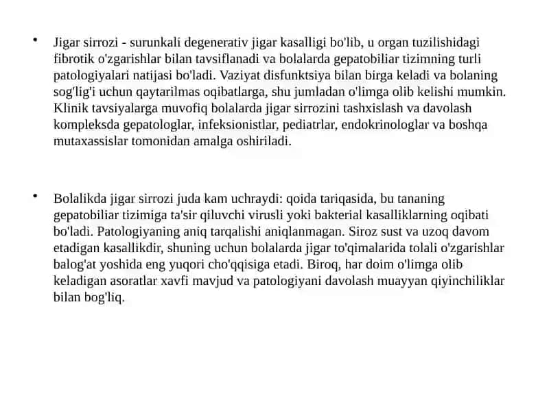 Bolalarda jigar sirrozi 2