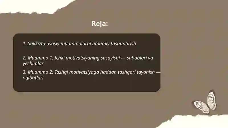 Motiva va motivasiyaning sakkizta asosiy muammolari 2