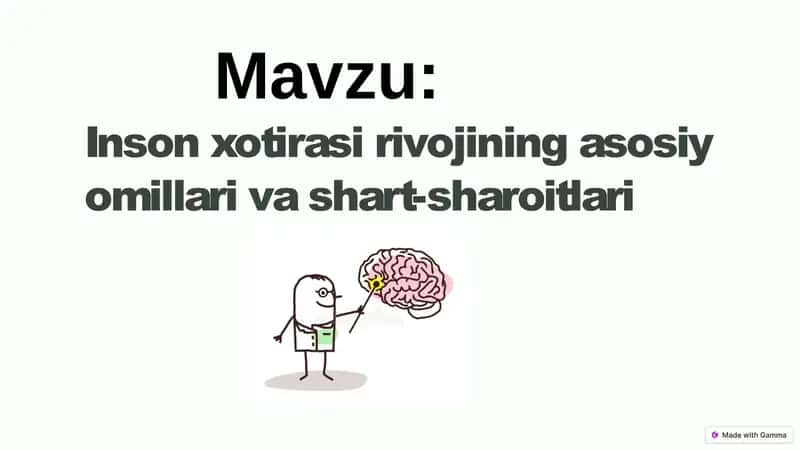 Inson xotirasi rivojining asosiy omillari va shart-sharoitlari 2